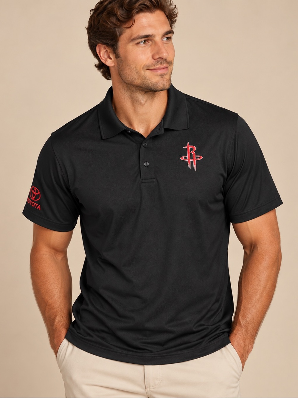 Houston Rockets Toyota Black Performance Polo Men’s Large